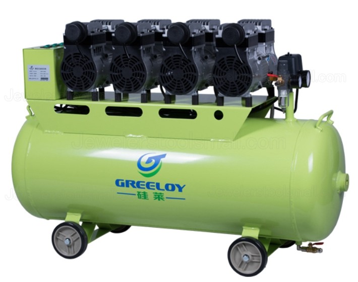 Greeloy GA-64 Piston Type Silent Oil Free Air Compressor for Jewelry Making Lab Automation Fields